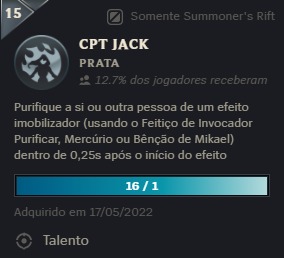 Na foto, o título em homenagem ao Cpt Jack