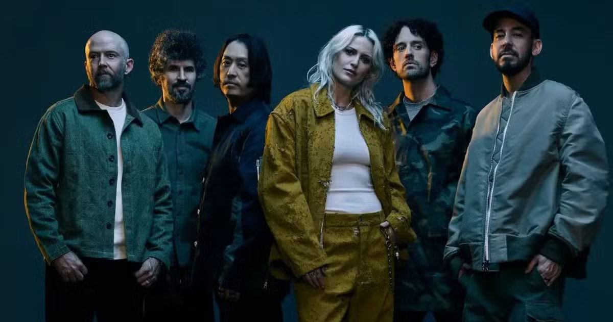 Imagem da banda Linkin Park com sua nova formação em 2024