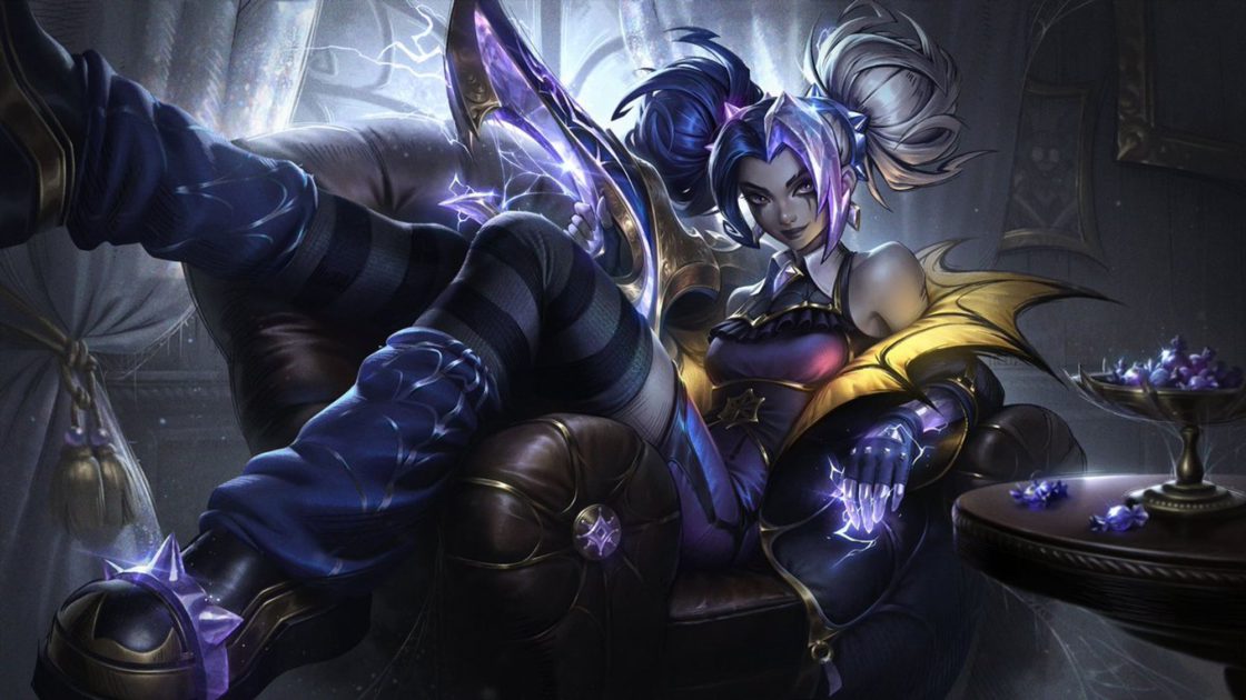 Imagem da skin Zeri Noite Apavorante no LoL