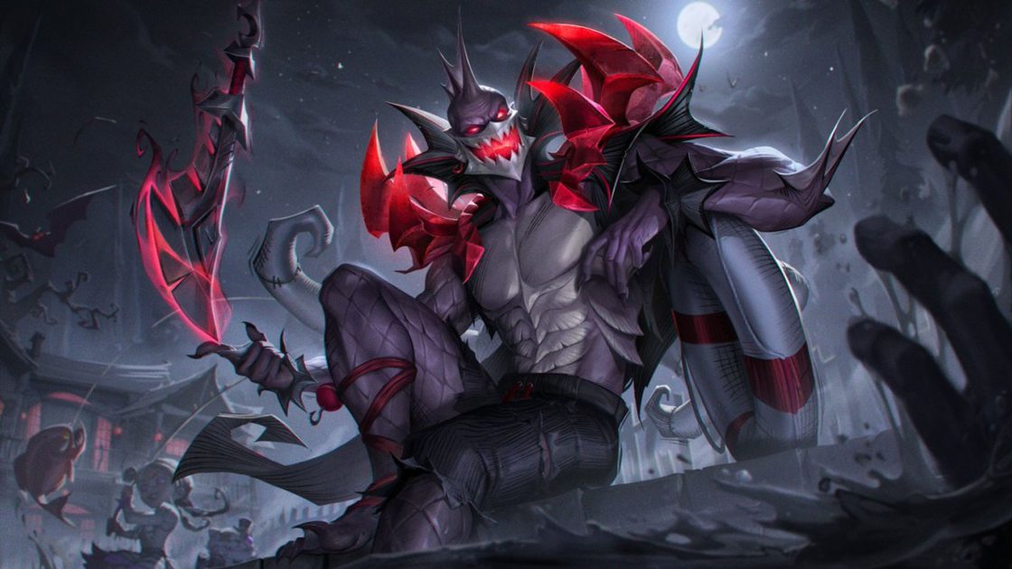 Imagem da skin Pyke Noite Apavorante no LoL