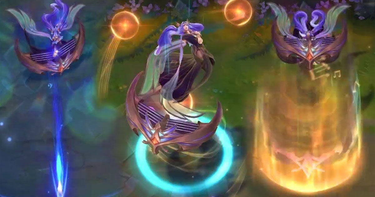 Imagem da skin vitoriosa da Sona no LoL