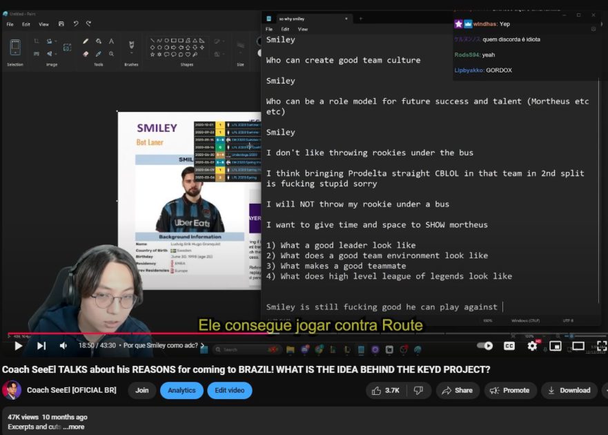 Na foto, a live do técnico SeeEl da VKS falando sobre o Smiley