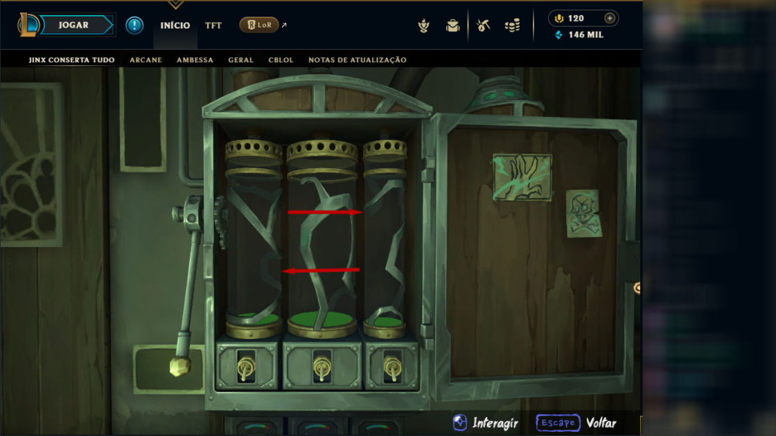 Imagem do tutorial de como resolver o mini-game Jinx Conserta Tudo no LoL