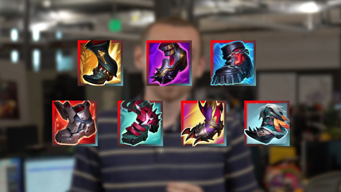 Imagem de todas as botas encantadas na temporada 2025 de LoL