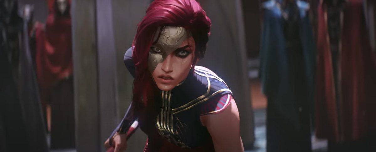 Na imagem, Katarina na nova cinemática da Temporada 2025 do LoL em Noxus