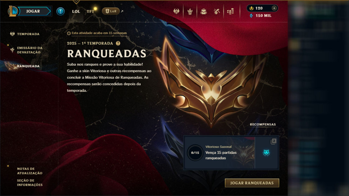 Imagem do novo cleinte de LoL para 2025