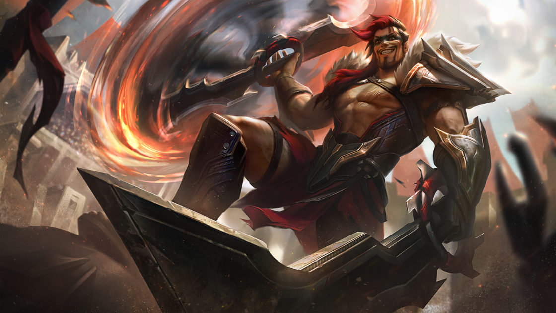 Imagem da nova skin Draven Desafio Grandioso no LoL