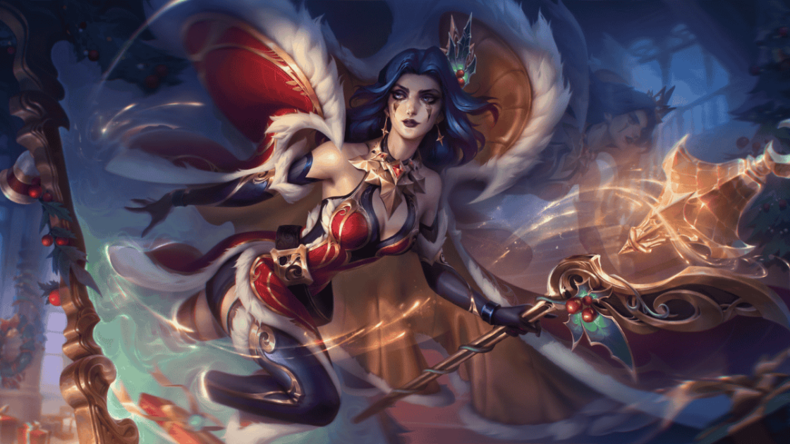 Foto da LeBlanc Natalina em sua nova Splash Art.