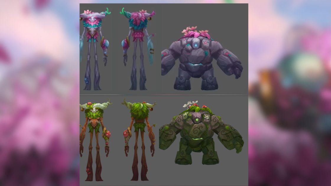 Na foto, a comparação entre o Ivern e a skin do Ivern