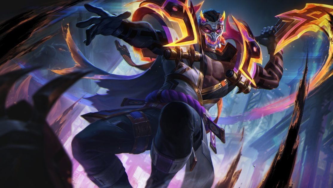 Na foto, a splash art do Pyke Tinta Sombria
