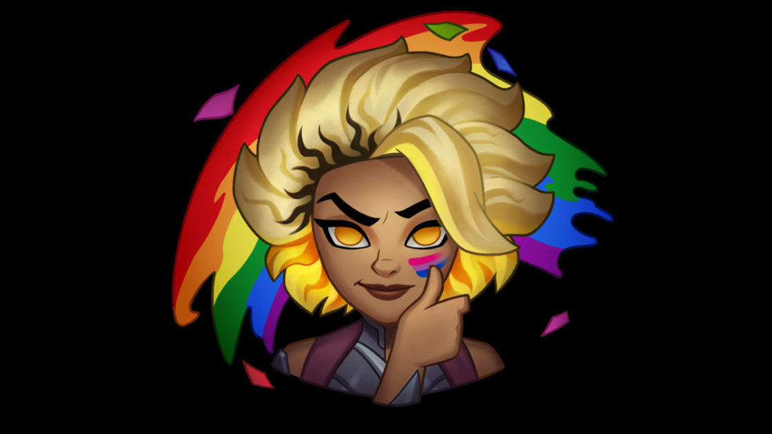 Imagem do Emote da Rell no Orgulho 2025 do LoL