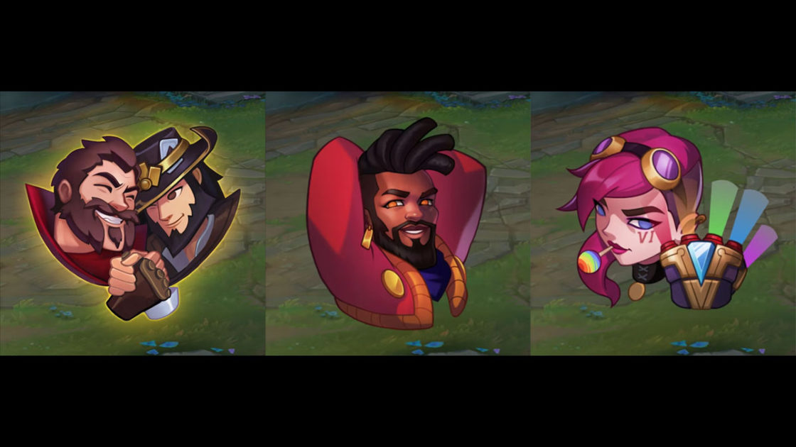 Imagem de emtoes antigos do Orgulho 2025 do LoL