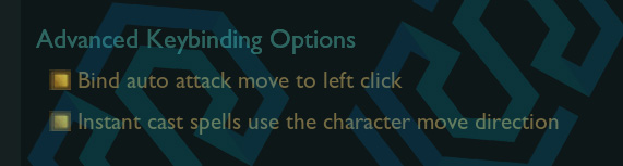 Imagens das configurações AWSD no LoL