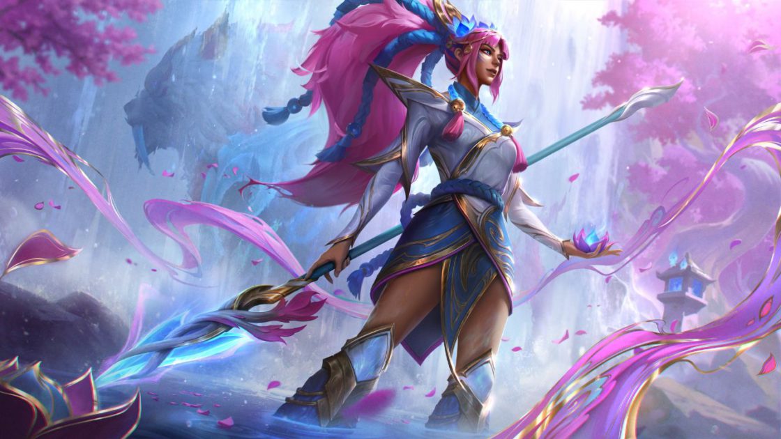 Na foto, a Nidalee na skin Florescer Espiritual 2025
