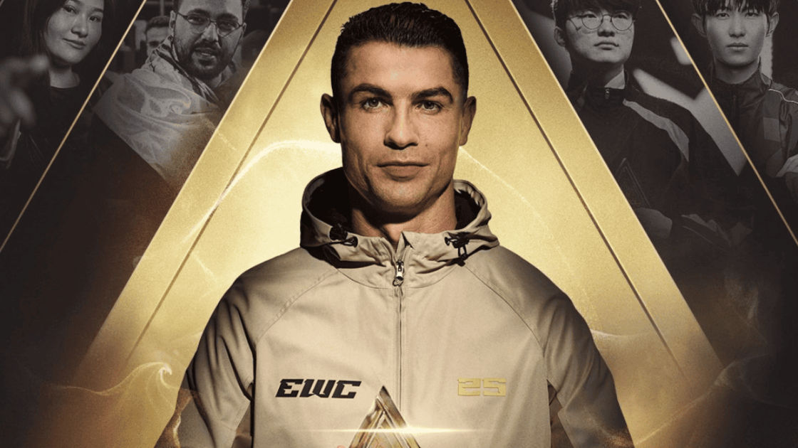 Foto de Cristiano Ronaldo como embaixador da Esports World Cup.