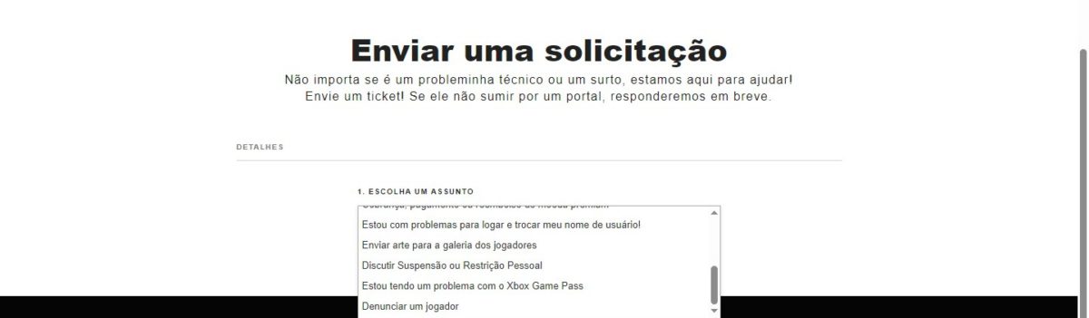 Na foto, o primeiro passo em como usar o ticket do LoL para denunciar um jogador