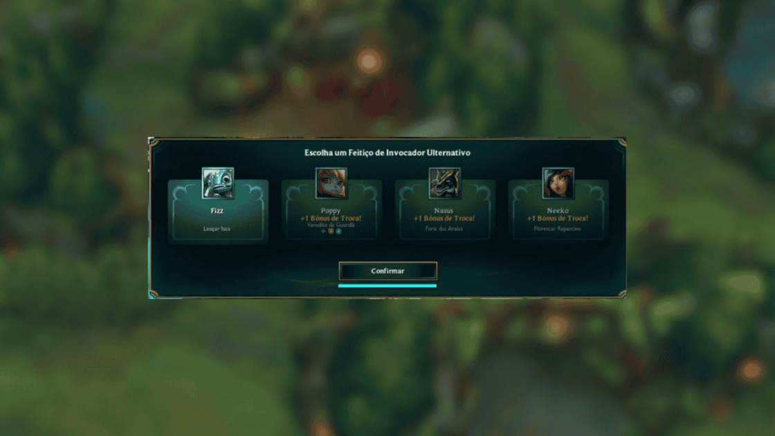 Imagem das opções de troca de ultimate para o Livro Supremo de Ultimates do LoL.
