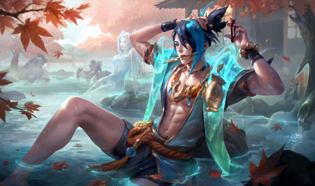 Na foto, a skin Aphelios Termas do Florescer Espiritual 2025 de Prestígio