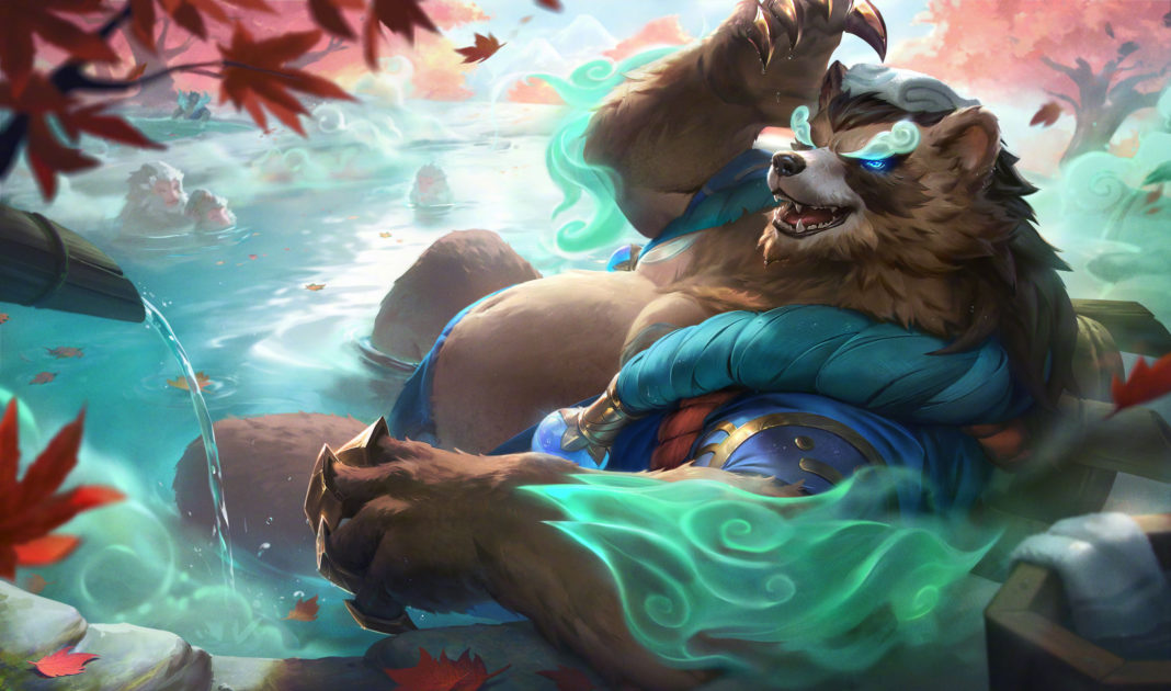 Na foto, a skin Volibear Termas do Florescer Espiritual 2025 de Prestígio