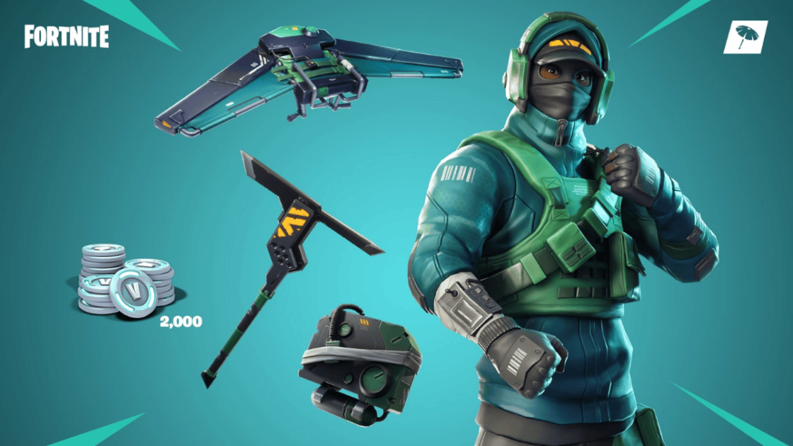 Imagem da skin Reflex, rara no Fortnite.