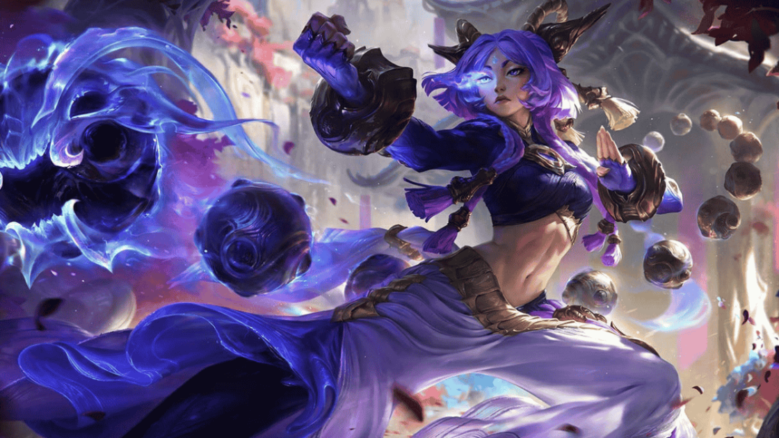 Imagem de Yunara, uma das campeãs mais populares do LoL.