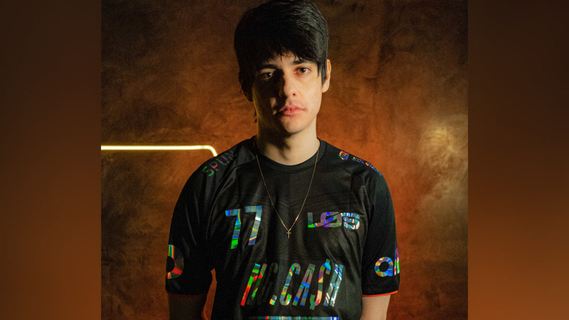 Imagem de divulgação do jungler aegis vestindo o uniforme da LOS