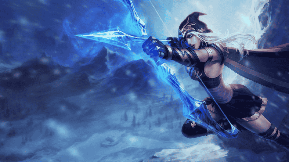 Imagem de Ashe, uma das ADCs mais fáceis do LOL.