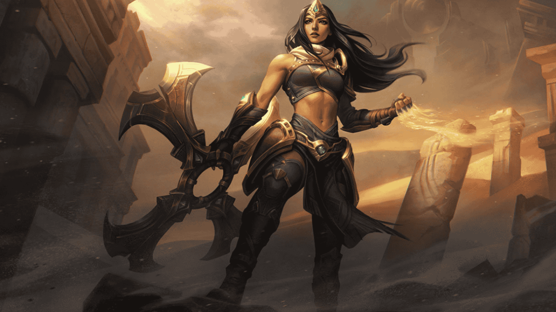 Imagem de Sivir, uma das ADCs mais fáceis do LoL.