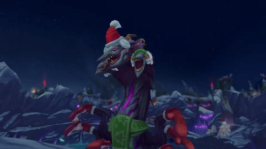 Foto do Baron no novo mapa de inverno do LoL.