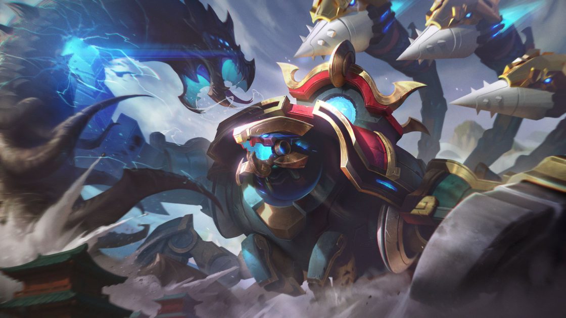 Imagem da skin Skarner Reinos Mech no LoL