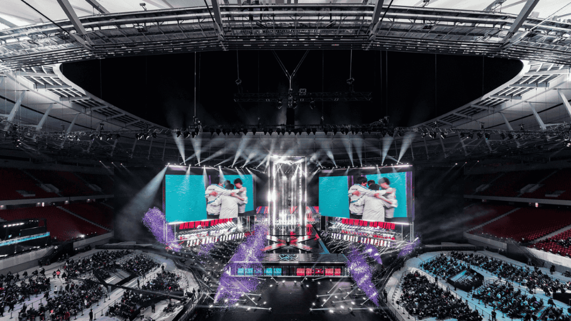 Imagem do público do Worlds 2020 na Grande Final.