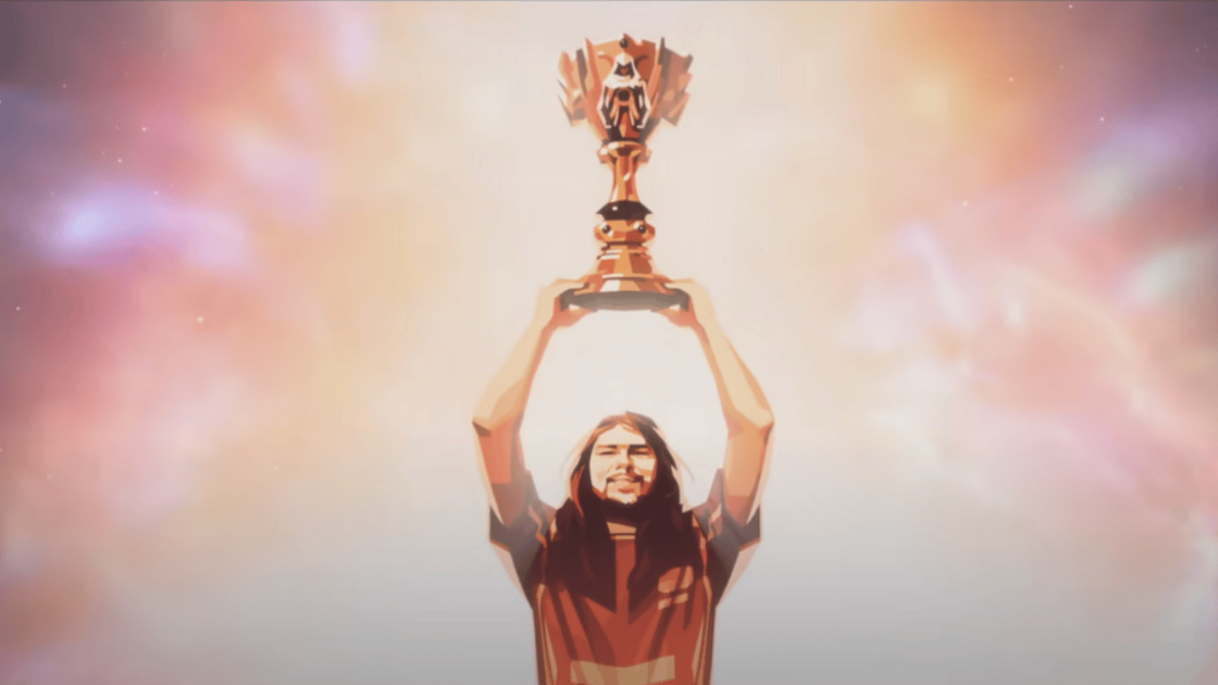 Imagem de Shushei no clipe do Mundial de LoL.