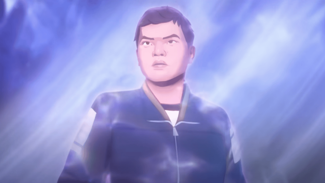 Imagem do jogador Uzi no videoclipe da música Sacrifice, tema do Worlds 2025