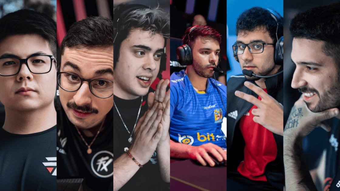 Imagem dos seis capitães classificados para os playoffs da Kings Lendas 2025.