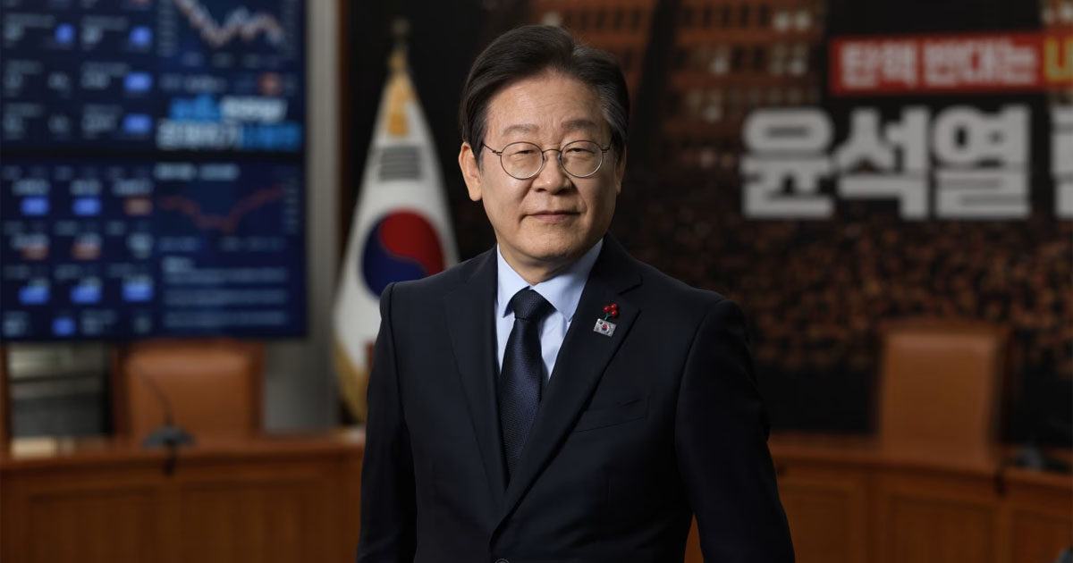 Imagem de Lee Jae Myung,, presidente da Coreia do Sul