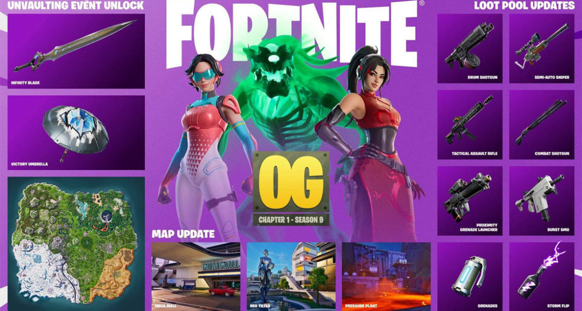 Sprites e mapa do Fortnite