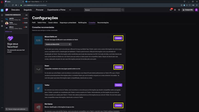Como Vincular Twitch Com Conta Da Riot Steam Ou Battle Net Mais Esports