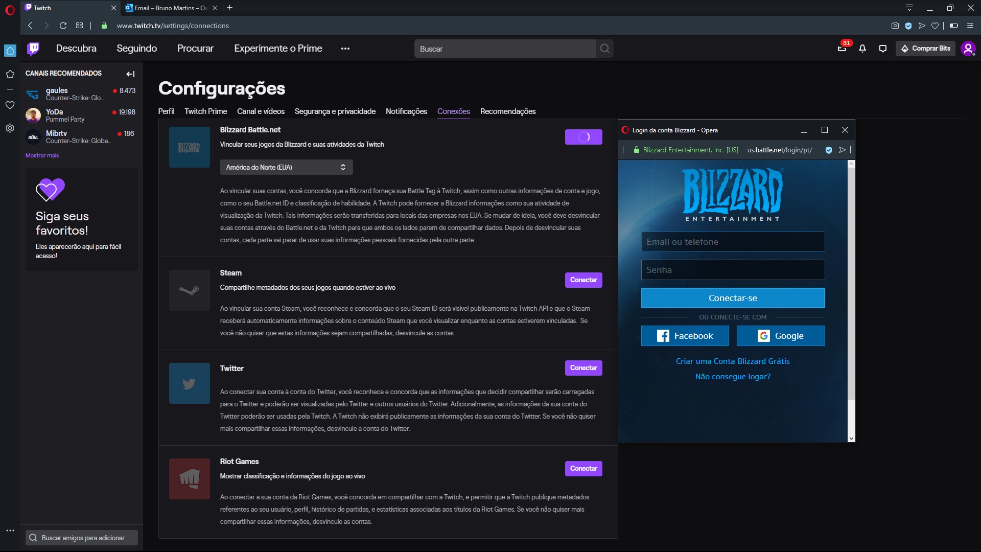 Como vincular Twitch com conta da Riot, Steam ou Mais Esports