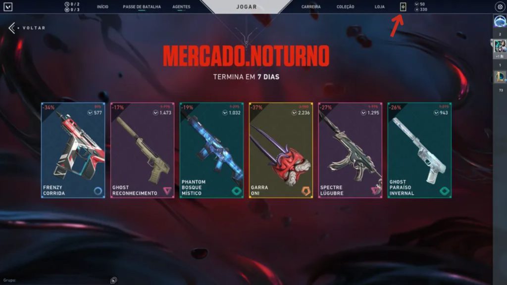 Que dia vem o Mercado Noturno do VALORANT? Datas e skins disponíveis