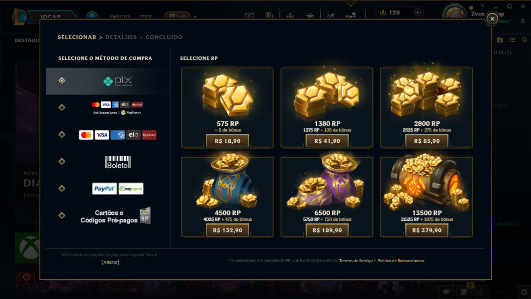 Como comprar RP no LoL? Veja passo a passo para adquirir os Riot Points ...